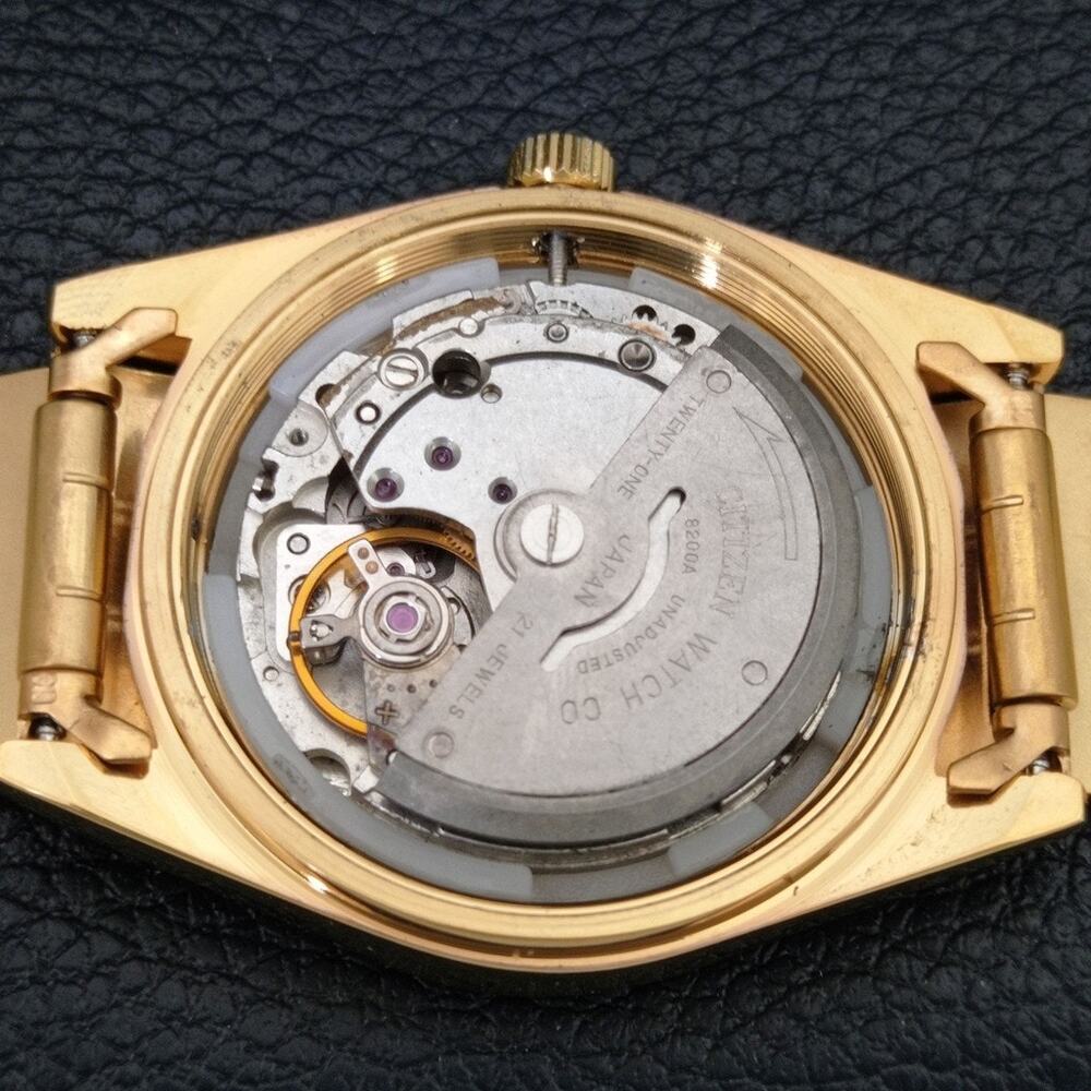 Vintage 1972 Citizen Automatic Mens Gold Watch W/daydate & White accents - Picture 9 of 10